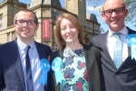 Aidy Riggott and Andrew Snowden with Parliamentary Candidate Caroline Moon