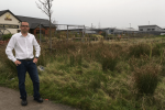 Aidy Riggott at the site of the application